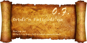 Orbán Feliciána névjegykártya