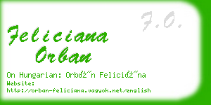feliciana orban business card